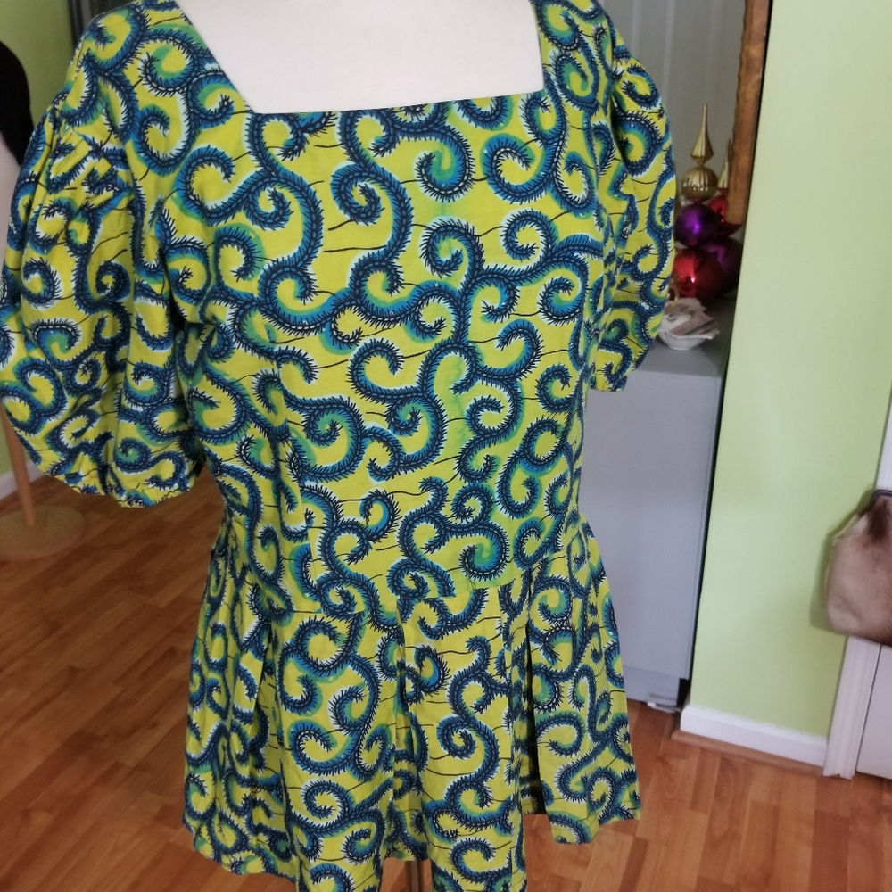 ⚡️Chic African Print Cotton Peplum Top - Picture 6 of 6